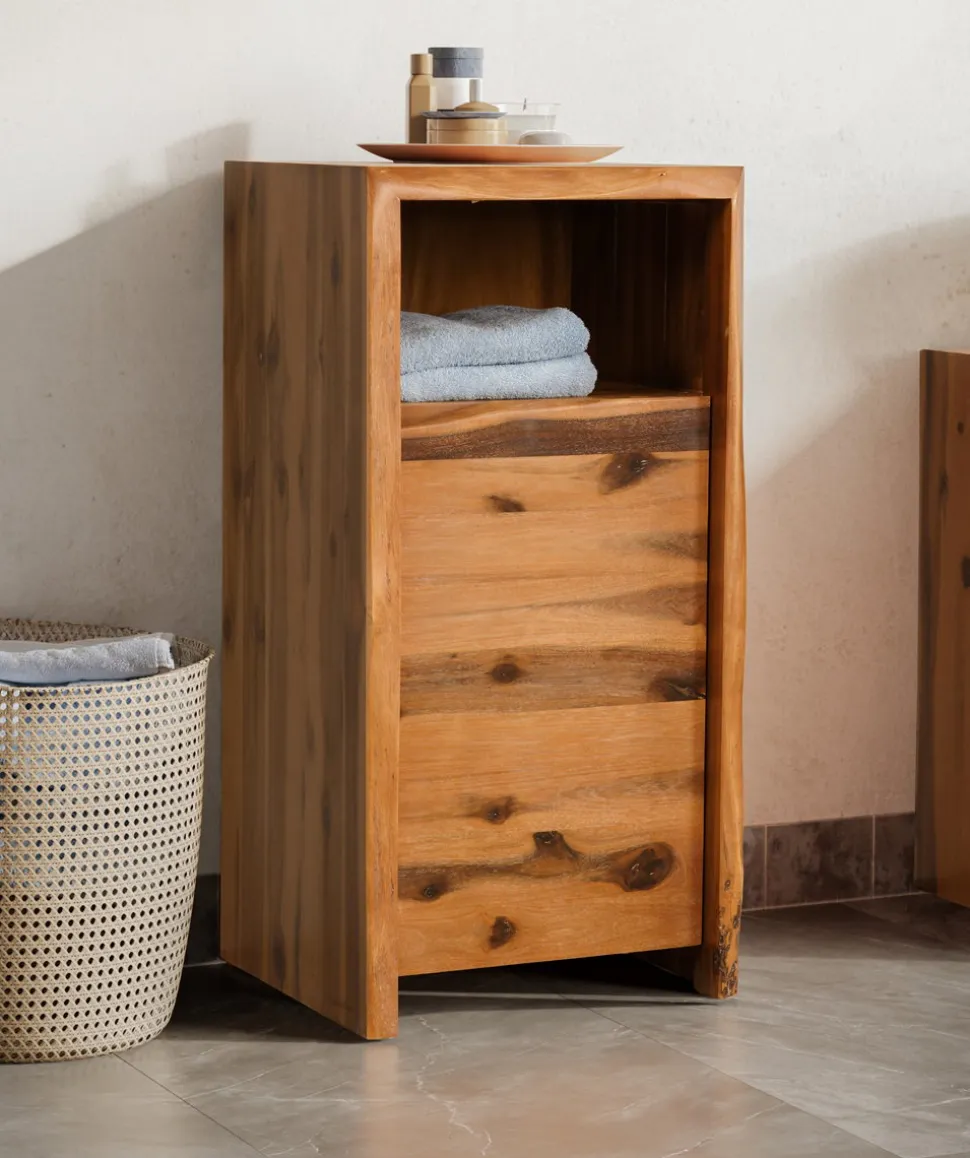 Badunterschrank 40x80cm 'Dakar' Akazie massiv lackiert