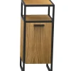 Badunterschrank 35x80cm 'Derry' Eiche massiv & Metall schwarz