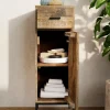 Badunterschrank 30x90cm 'Life' Mango & Metall schwarz