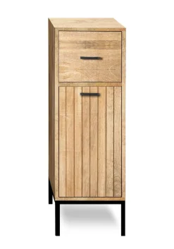 Badunterschrank 30x90cm 'Life' Mango & Metall schwarz