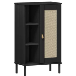 Badunterschrank 52x90cm 'Seattle' Kiefer massiv schwarz