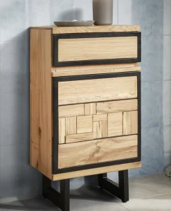 Badunterschrank 42x80cm 'Timbero' Eiche massiv hängend oder stehend