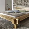 Balkenbett 'Daniel' 160x200cm Wildeiche massiv BE-0405