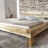 Balkenbett 'Manuel' 200x200cm Wildeiche massiv BE-0405