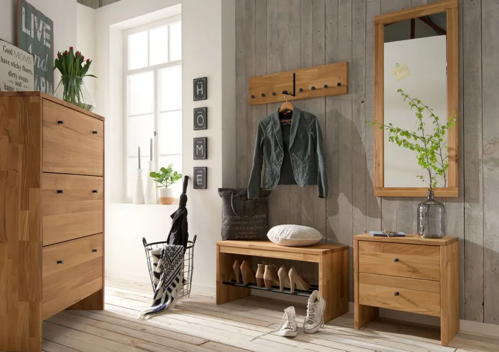 Bank 160x45cm 'Stockholm' Wildeiche massiv