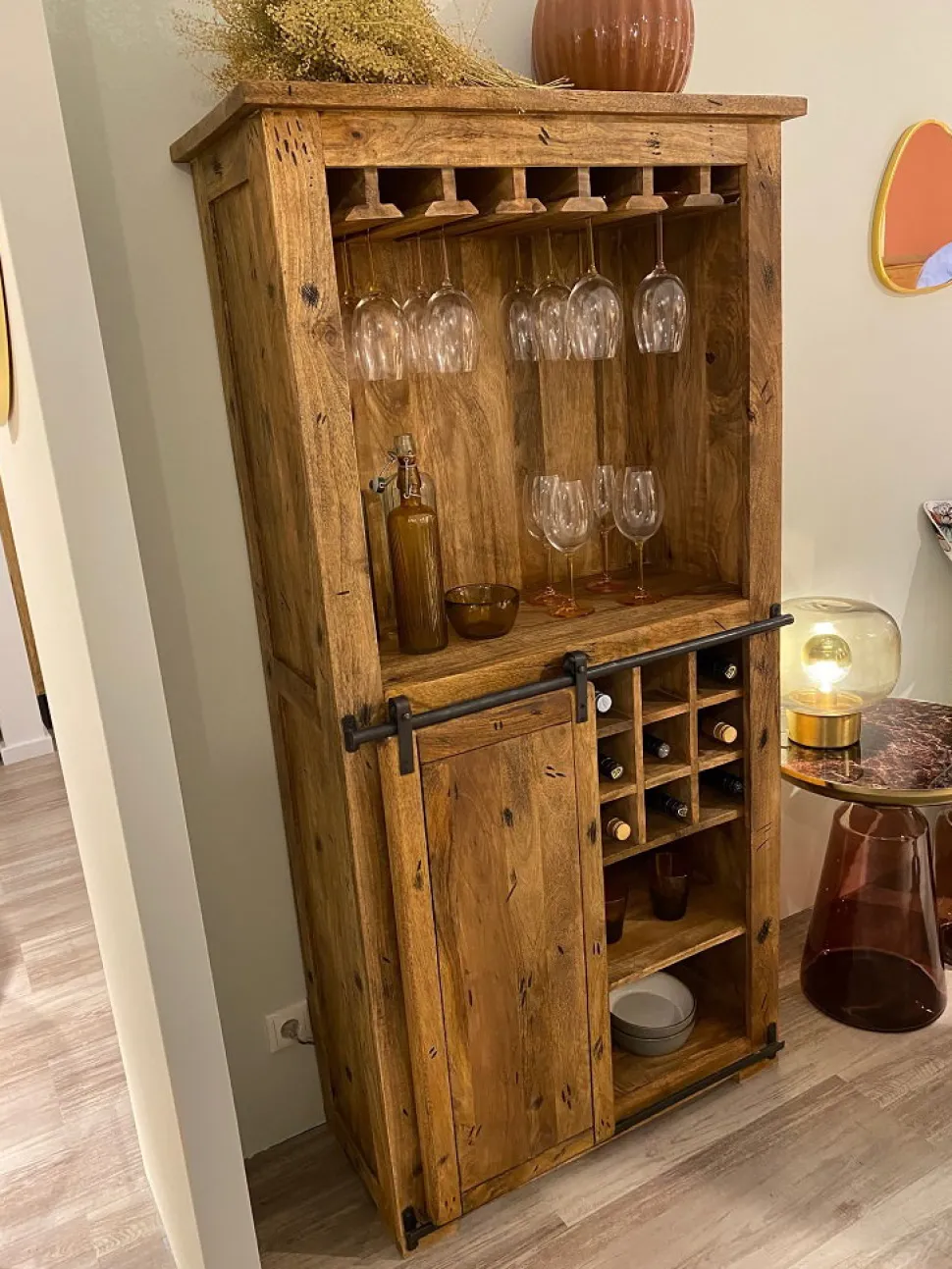 Barschrank 85x170cm 'Railroad' Mango & Eisen