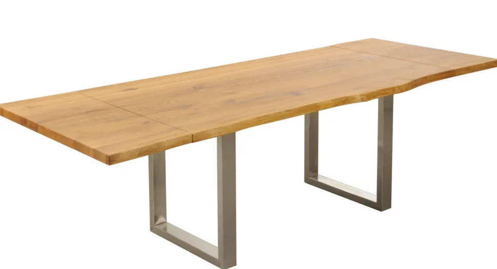 Baumtisch 160(240)x90cm 'Amber II' Wildeiche massiv