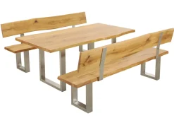 Baumtisch 200x100cm 'Amber II' Wildeiche massiv
