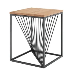 Beistelltisch 40cm 'Lissabon' Wildeiche Stahl schwarz eckig