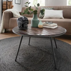 Beistelltisch 80cm "Ronja" recyceltes Teakholz braun