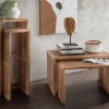Beistelltisch 2er-Set "Woody" recyceltes Teakholz groß