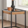 Beistelltisch 40x40cm 'Lissabon' Wildeiche Stahl schwarz Tablet