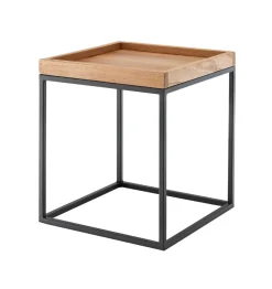 Beistelltisch 40x40cm 'Lissabon' Wildeiche Stahl schwarz