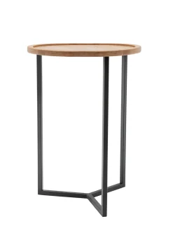 Beistelltisch 50x70cm 'Lissabon' Wildeiche Metall schwarz