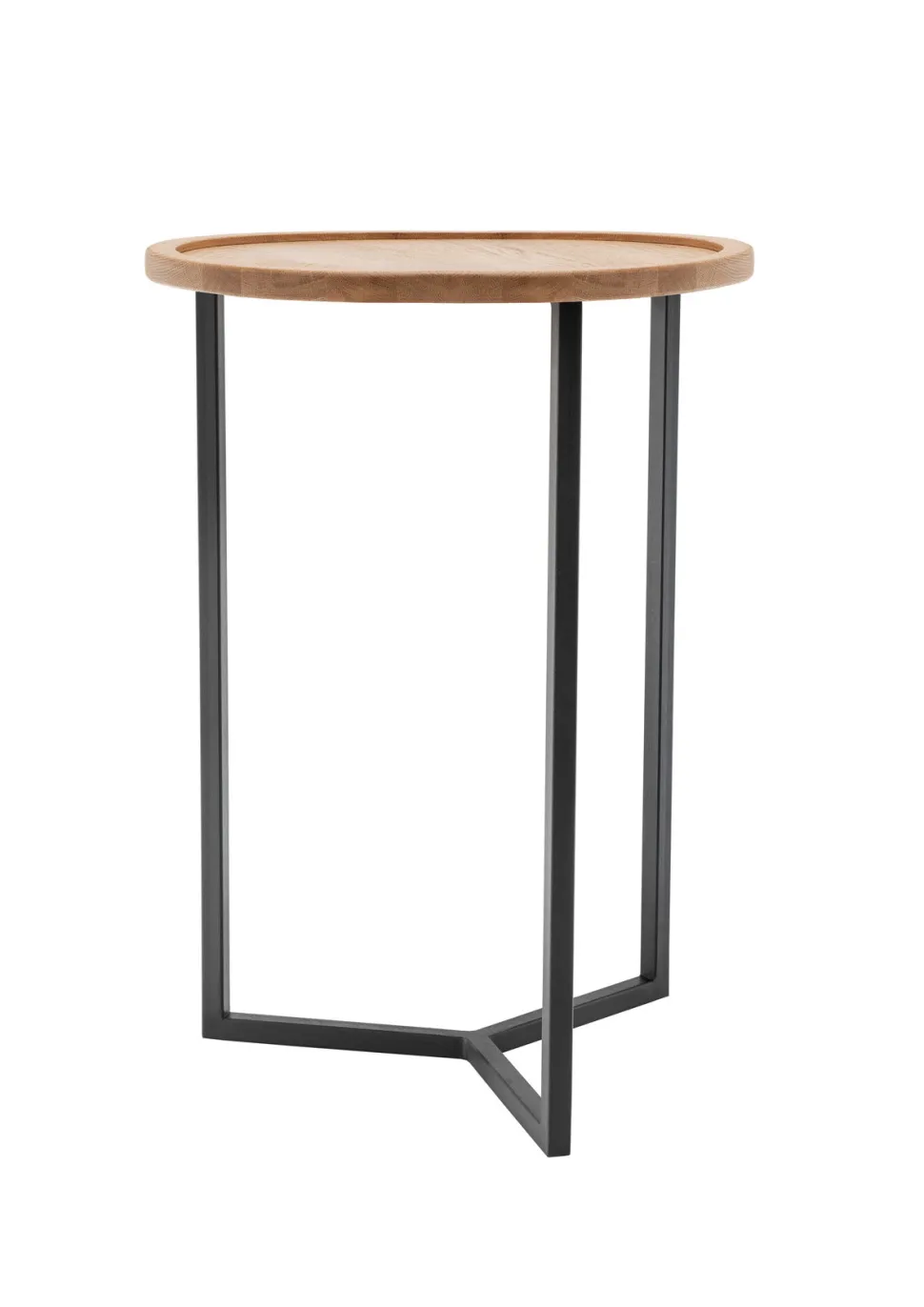 Beistelltisch 50x70cm 'Lissabon' Wildeiche Metall schwarz