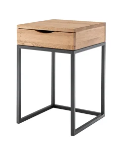 Beistelltisch 40x60cm mit SK 'Lissabon' Wildeiche Stahl schwarz