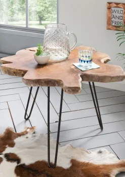 Beistelltisch 60x60cm "Seattle" Teak & Metall