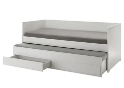 Bettbank mit Zweitbett und Schubladen 90x200/190cm "Meggie" MDF weiß lackiert