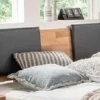 Bett 'Bozen' Kernbuche geölt VARIATIONEN möglich 200x200cm Kopfpolster 2er-Set braun 2 Schubkästen und vordere Blende