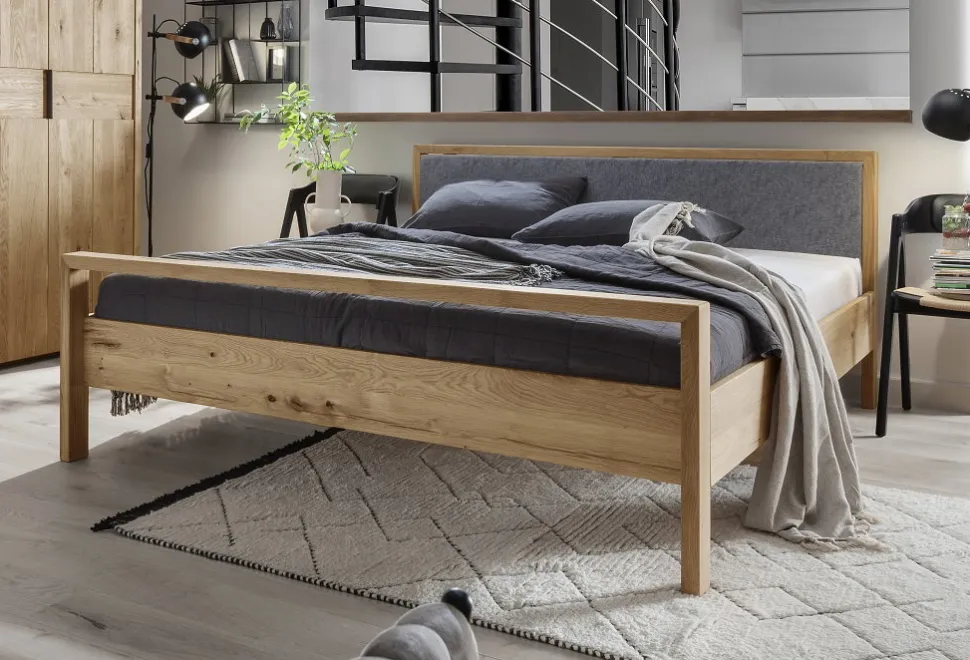Bett Eiche "Emden" Größen und Ausführungen zur Auswahl 140x200cm Eiche hoch