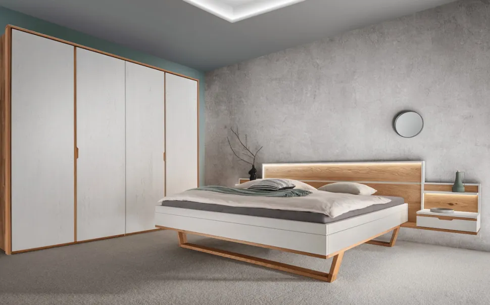 Bettkasten 143cm für Bett 'Alabama' Wildeiche massiv
