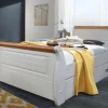 Bett mit Bettkasten 100x200cm "Mailand-Honig" Kiefer weiß SZ-0132