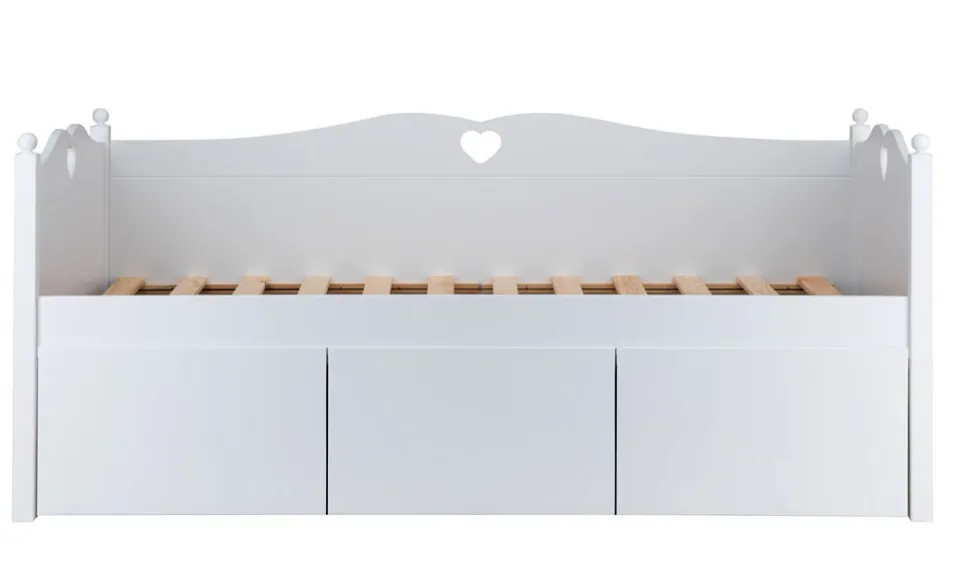 Bettsofa mit Schubladen 90x200cm "Meggie" MDF weiß lackiert