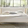 Bett 160x200cm inkl.Beleuchtung & Nakos 'Wynwood' Wildeiche & MDF creme