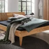 Bett 200x200cm Wildeiche massiv 'Dallas I' geölt & schwarz