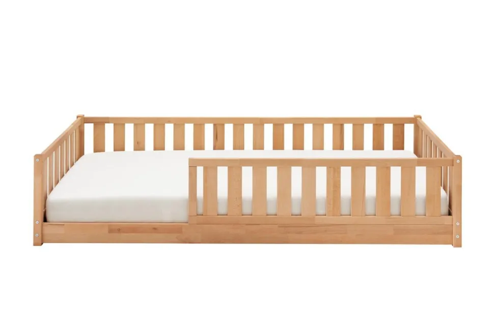 Bodenbett 120x200cm 'Frieda' Buche geölt inkl. Lattenrost