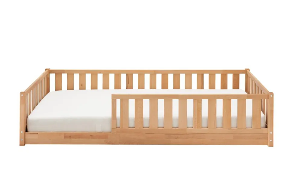 Bodenbett 120x200cm 'Frieda' Buche geölt inkl. Lattenrost