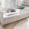 Bodenbett 90x200cm 'Frieda' Buche weiß inkl. Lattenrost
