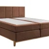 Boxspringbett inkl.Topper 'Niklas' 180x200cm Eiche Stoff braun