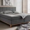 Boxspringbett inkl.Topper 'Niklas' 180x200cm Eiche Stoff anthrazit