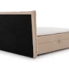 Boxspringbett inkl. Topper 'Olivia' verschiedene Größen Cordstoff creme 140 x 200 cm
