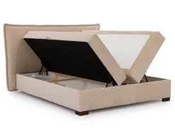 Boxspringbett inkl. Topper 'Olivia' verschiedene Größen Cordstoff creme 140 x 200 cm