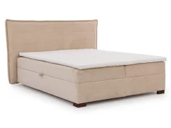 Boxspringbett inkl. Topper 'Olivia' verschiedene Größen Cordstoff creme 140 x 200 cm