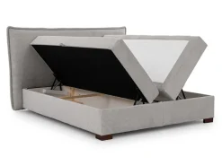 Boxspringbett inkl. Topper 'Olivia' verschiedene Größen Cordstoff grau 180 x 200 cm