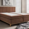 Boxspringbett ohne Topper 'Niklas' 200x200cm Eiche Stoff braun