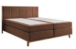 Boxspringbett ohne Topper 'Niklas' 200x200cm Eiche Stoff braun