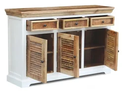 Buffetschrank 140cm 'Nizza' Mango weiß natur