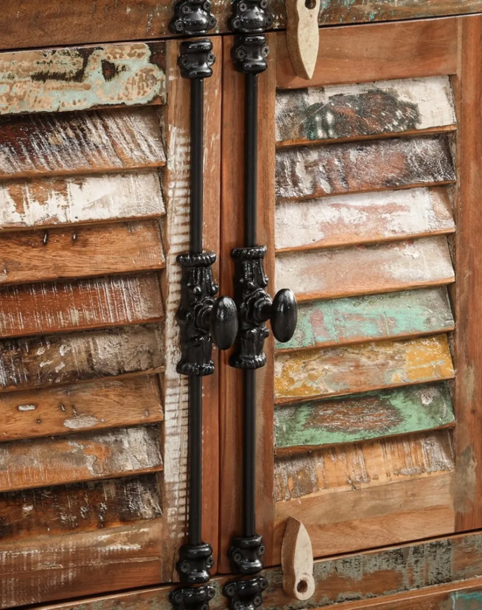 Buffet 122x203cm 'Hawkins' recyceltes Altholz mehrfarbig lackiert