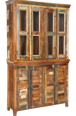 Buffet 122x203cm 'Hawkins' recyceltes Altholz mehrfarbig lackiert
