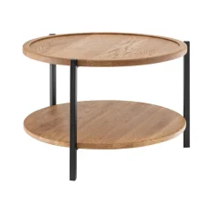 Couchtisch 60cm 'Lissabon' Wildeiche Stahl schwarz