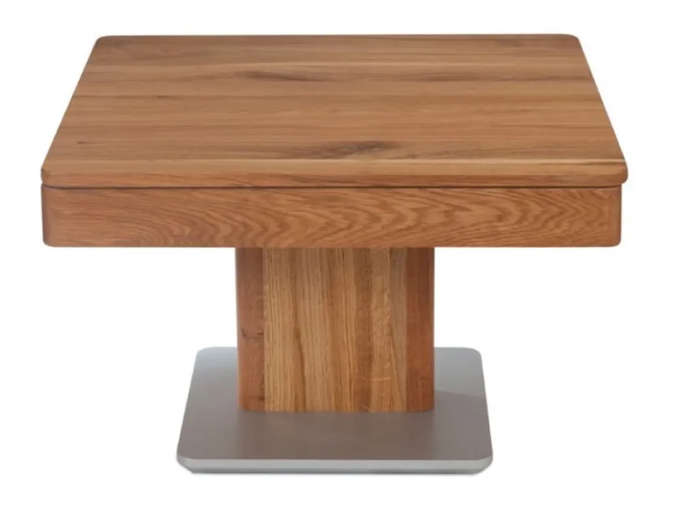 Couchtisch höhenverstellbar 70x70cm "Timo II" Wildeiche massiv geölt