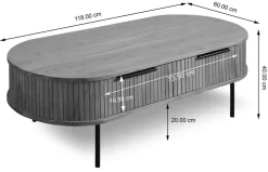 Couchtisch 118x60cm 'Atlantic' Akazie massiv