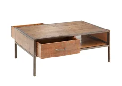 Couchtisch 110x70cm 'Compton' recyceltes Altholz & Eisen vintage