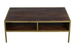 Couchtisch 110x70cm "Golden Line" braun & gold