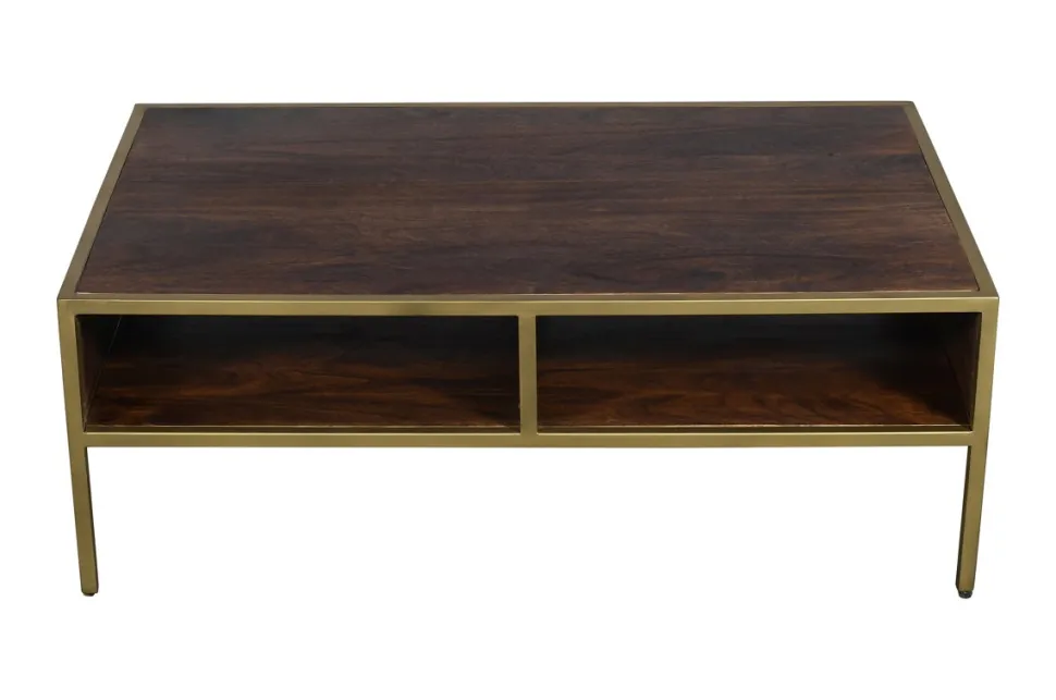 Couchtisch 110x70cm "Golden Line" braun & gold