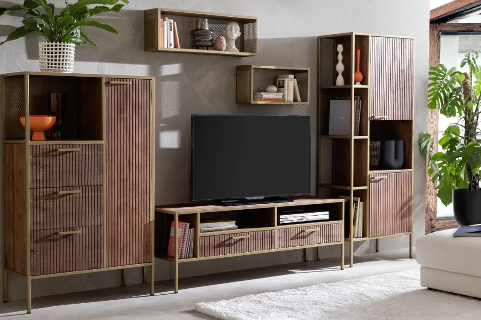 Couchtisch 110x70cm "Golden Line" braun & gold